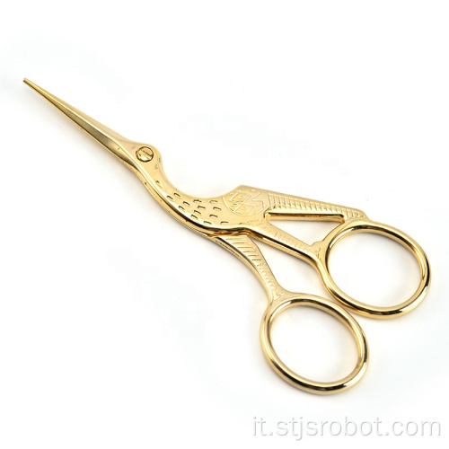 Forbici Manicure per ricamo creativo retrò in acciaio inossidabile Crane Shape Beauty Scissors